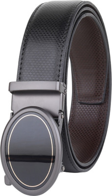 EXOCOETUS Men Formal, Casual, Evening, Party Black Artificial Leather Reversible Belt