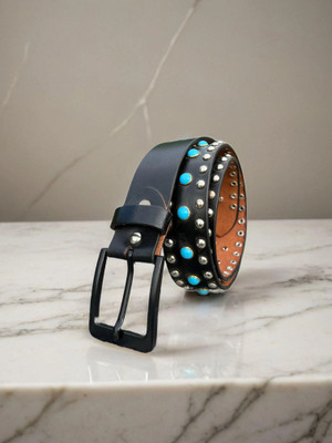 HideHouse Men Casual, Evening, Party Black Genuine Leather Belt