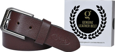 Sketch Zone Men Casual, Formal, Evening, Party Brown Genuine Leather Belt