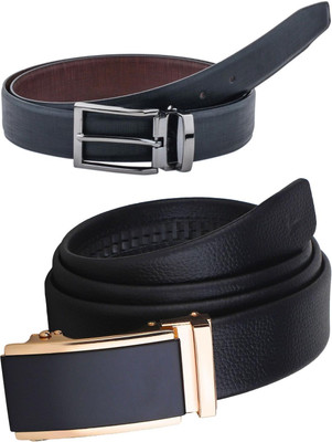 Pacific Gold Men Formal Black Artificial Leather Belt