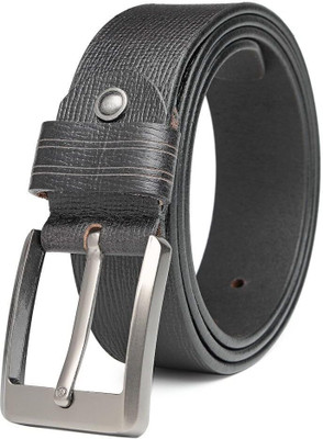 Mistercraft Men Casual Black Genuine Leather Belt