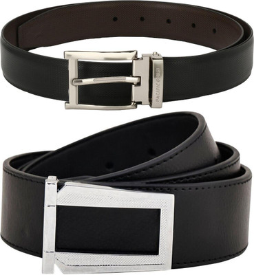 Pacific Gold Men Formal Brown, Black, Black Artificial Leather Belt