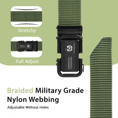 LYVI Men Casual Green Nylon Belt