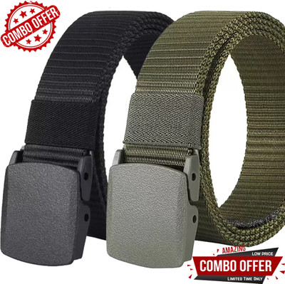 JKM COLLECTION Men Formal Multicolor Nylon Belt