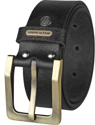 alfami Men Evening, Party, Formal, Casual Black Genuine Leather Belt