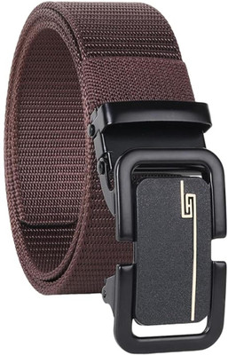 JK Leather Men Casual Brown Nylon Belt