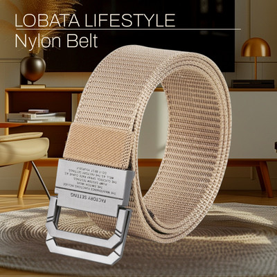 LOBATA LIFESTYLE Men Casual Beige Nylon Belt