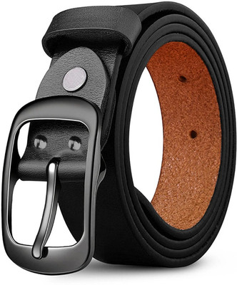 PROVOGUE Men Formal, Casual, Evening, Party Black Genuine Leather Belt