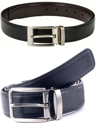 Pacific Gold Men Formal Blue, Black Artificial Leather Belt
