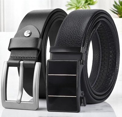 Roadster Men Formal Black Genuine Leather Belt