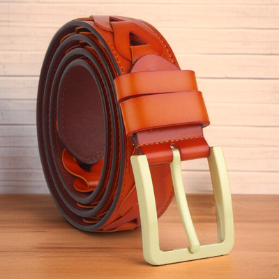 PROVOGUE Men Formal Tan Genuine Leather Belt