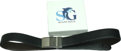 SHARKGOLD Men Party, Casual, Formal Black Genuine Leather Reversible Belt