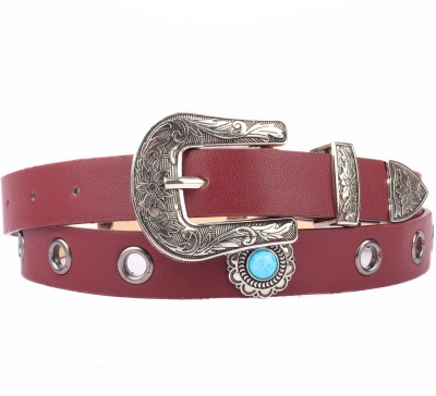 REDHORNS Women Casual, Evening, Formal, Party Red Artificial Leather Belt