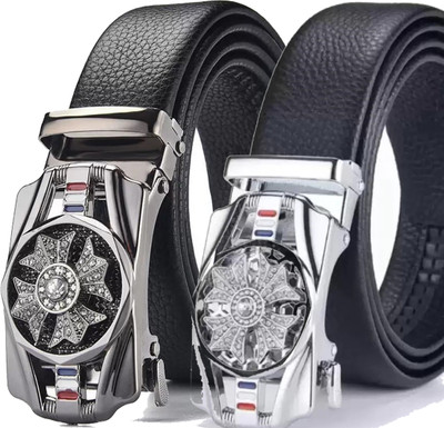SHOPBREAK Men Casual Black Artificial Leather Belt