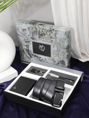 SAZARA Wallet & Belt Combo(Black)