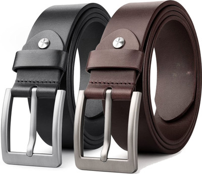 zaphod Men Formal, Casual, Party, Party Black, Brown Genuine Leather Belt