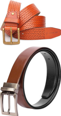 Jungler Men Evening, Party, Formal, Casual Tan, Brown, Black Genuine Leather Belt