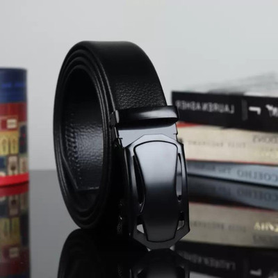 Icongadget Men Casual, Party, Formal, Evening Black Texas Leatherite, Metal Belt