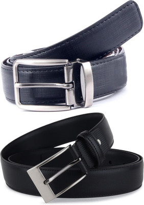 Pacific Gold Men Formal Black, Black, Blue Artificial Leather Belt
