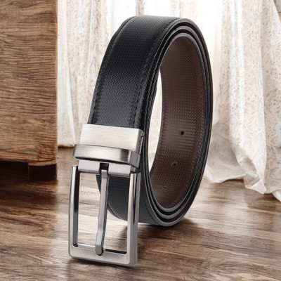Roadster Men Formal, Casual, Evening, Party Black Artificial Leather Reversible Belt