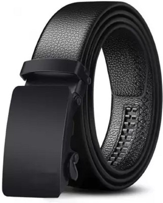 ShopGlobal Men Casual Black Artificial Leather, Texas Leatherite Belt