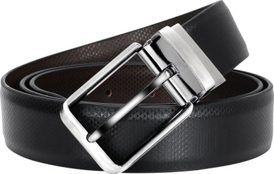 CREATURE Men Formal Black Artificial Leather Reversible Belt