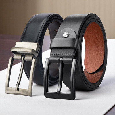 PROVOGUE Men Formal, Casual Black Genuine Leather Reversible Belt