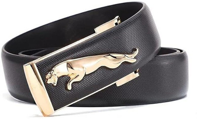 Strapzo Boys Formal, Party Gold, Black Artificial Leather Belt