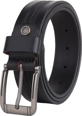 LOOPA Men Formal, Casual, Evening, Party Black Genuine Leather Belt