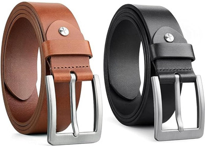 Trend Men & Women Casual Black, Brown Genuine Leather, Metal Belt