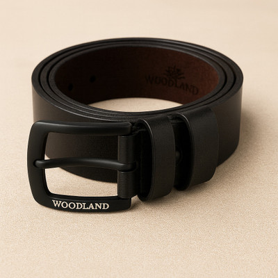 Funtos Men Formal Black Genuine Leather Belt