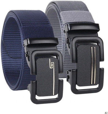 BPRIDE Men Casual, Evening, Formal, Party Blue, Grey Nylon Belt