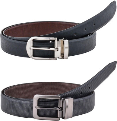Pacific Gold Men Formal Brown, Black Artificial Leather Belt