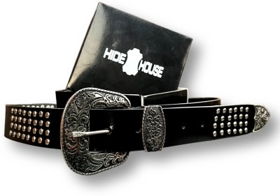 HideHouse Men Casual, Party, Evening Black Genuine Leather Belt