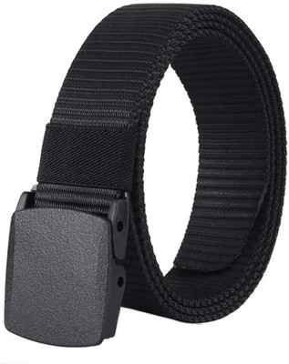 ShopGlobal Men Casual Black Nylon Belt