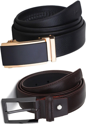 Pacific Gold Men Formal Black, Brown Artificial Leather Belt