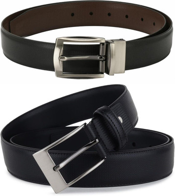 Pacific Gold Men Formal Brown, Black Artificial Leather Belt