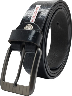 NUKAICHAU Men & Women Formal, Casual, Evening, Party Black Genuine Leather Belt