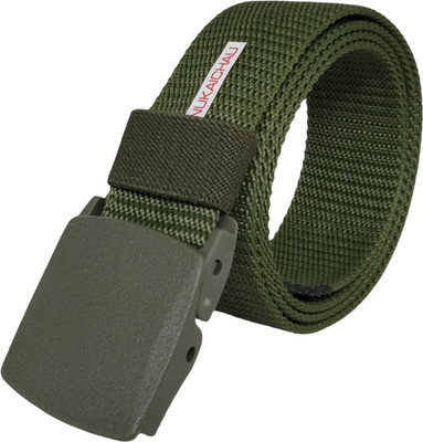 NUKAICHAU Men Casual, Evening, Party Green Nylon Belt