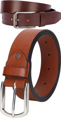Jungler Men Evening, Party, Formal, Casual Brown, Tan Genuine Leather Belt