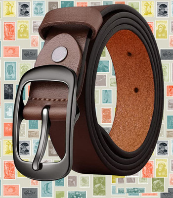 PROVOGUE Men Formal, Casual, Evening, Party Brown Artificial Leather Belt