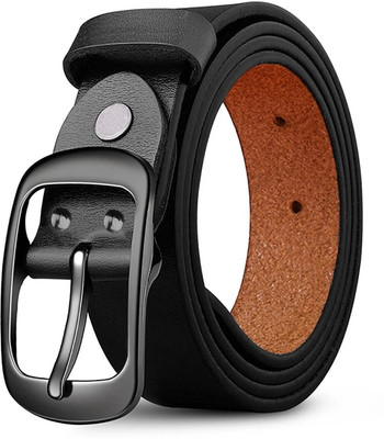 LOOPA Men Formal, Casual, Party Black Genuine Leather Belt
