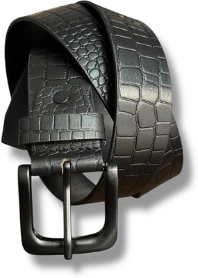 SAKB Men Casual, Evening, Party Black Genuine Leather Belt