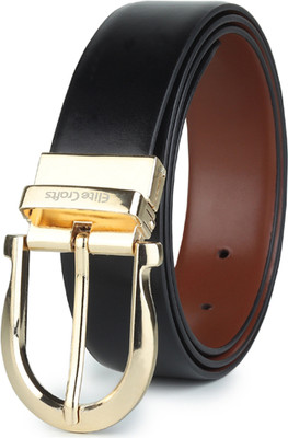 Elite Crafts Men Formal, Casual, Party, Evening Gold Genuine Leather Reversible Belt