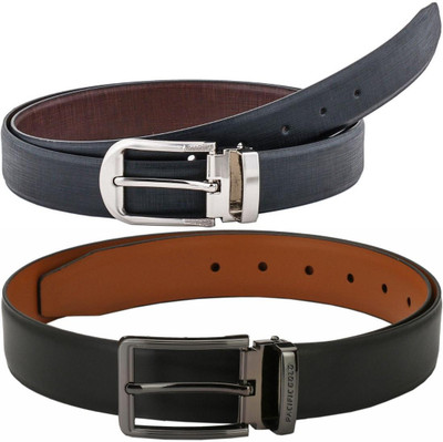 Pacific Gold Men Formal Black Artificial Leather Belt