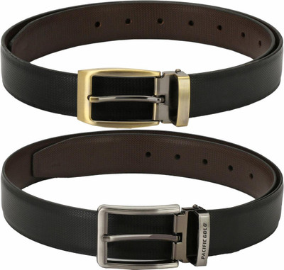 Pacific Gold Men Formal Tan, Black, Brown, Black Artificial Leather Belt