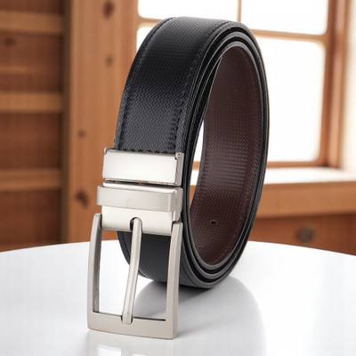 Roadster Men Formal, Casual, Evening, Party Black Artificial Leather Reversible Belt