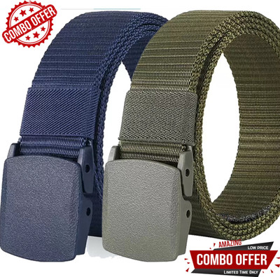 JKM COLLECTION Men Formal Multicolor Nylon Belt