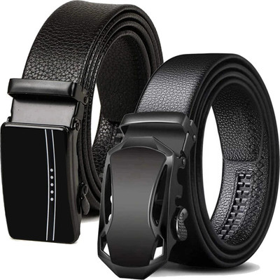 PROVOGUE Men Casual, Formal, Evening, Party Black Artificial Leather Belt