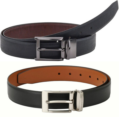 Pacific Gold Men Formal Brown, Black, Tan, Black Artificial Leather Belt